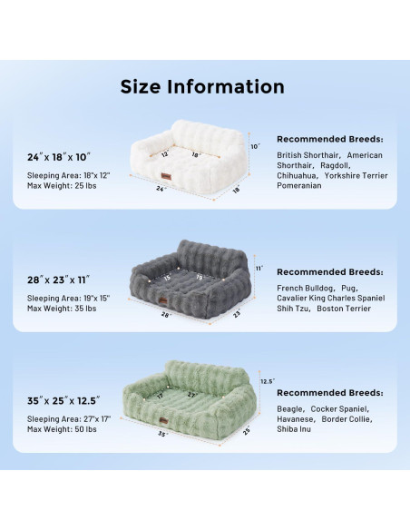 Cama para Perros ZOMISIA Sofá Ortopédico Grande 88.9x63.5cm