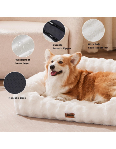 Cama para Perros ZOMISIA Sofá Ortopédico Grande 88.9x63.5cm