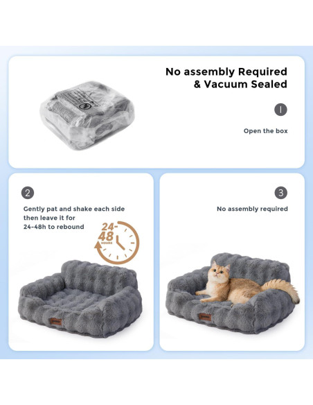 Cama para Perros ZOMISIA Sofá Ortopédico Grande 88.9x63.5cm