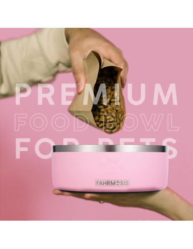 Tazón de Alimentación Lenta para Perros FAHRMOSIS 32 Oz Rosa