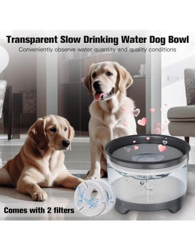 Cuenco de Agua para Perros UPSKY 5.5L Antideslizante