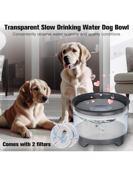 Cuenco de Agua para Perros UPSKY 5.5L Antideslizante