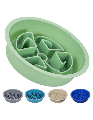 Comedero Lento AVERYDAY 2.5 Tazas para Perros Grandes Verde