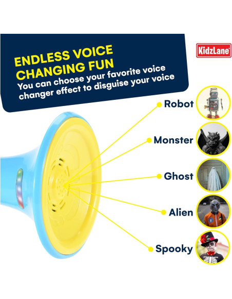 Cambiador de Voz Kidzlane para Niños - Megáfono Azul con 5 Efectos
