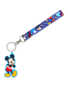 Llavero de silicona 3D Mickey Mouse con correa y pegatinas 2