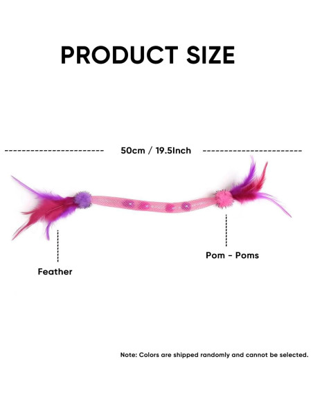 Juguetes para Gatos Coivnl - Paquete de 2 Plumas 50cm