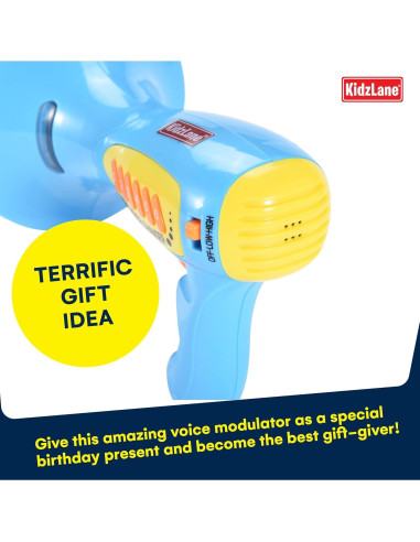 Cambiador de Voz Kidzlane para Niños - Megáfono Azul con 5 Efectos