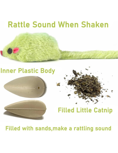 12 Juguetes de Ratón para Gatos Maiguangta - Catnip y Sonido