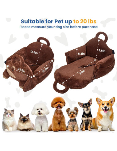 Asiento de Coche para Perros Pequeños BurgeonNest 56x54cm