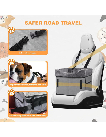 Asiento de Coche para Perros Pequeños Eunice 39 cm Lavable