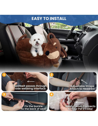 Asiento de Coche para Perros Pequeños BurgeonNest 56x54cm