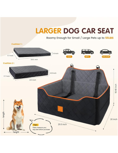 Asiento Elevador para Perros Rykostex Grande 75x51cm Naranja
