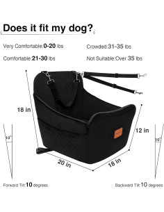 Asiento Elevador para Perros Youvee M01 Negro 50.8x45.7cm 2
