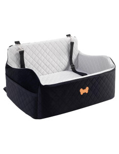 Asiento de Coche para Perro Grande KEELUXE 71x48cm Gris/Negro