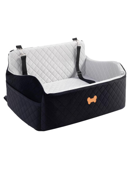 Asiento de Coche para Perro Grande KEELUXE 71x48cm Gris/Negro