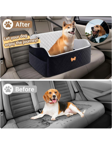 Asiento de Coche para Perro Grande KEELUXE 71x48cm Gris/Negro