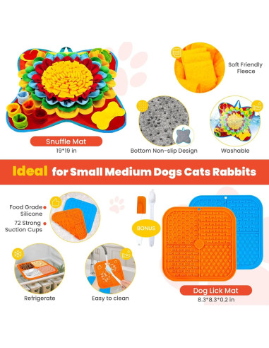 Juego de Alfombra de Olfato y Lamer Petcare 48x48 cm
