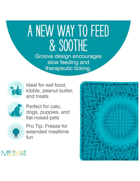 Tapete de Silicona Terapéutico Messy Mutts 24.1 cm para Perros y Gatos