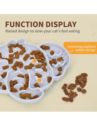 Tazón de Alimentación Lenta Silicona ZOURYNUA 0.8 Taza Gris