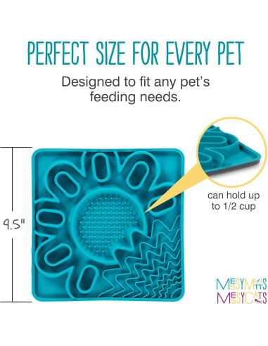 Tapete de Silicona Messy Mutts para Perros y Gatos 24.1 cm Azul