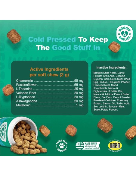 Masticables Calmantes Doggie Dailies Mantequilla de Maní 225g