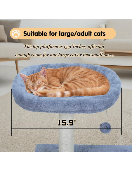 Árbol Multifuncional para Gatos WANG XIN 96 cm Gris con Rascador