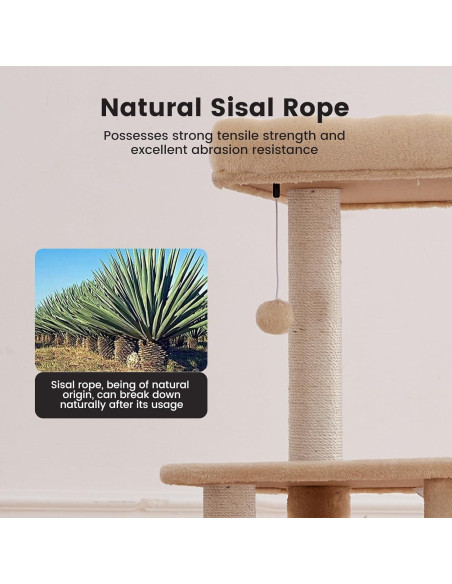 Torre para Gatos Grande Gardner Pet 165 cm con Rascador y Hamaca