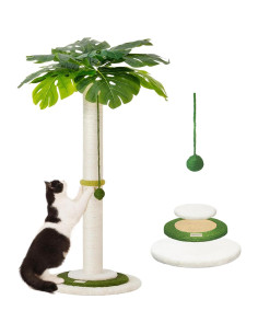 Poste Rascador para Gatos Meowoou 89 cm Torre Monstera 3 Capas 2