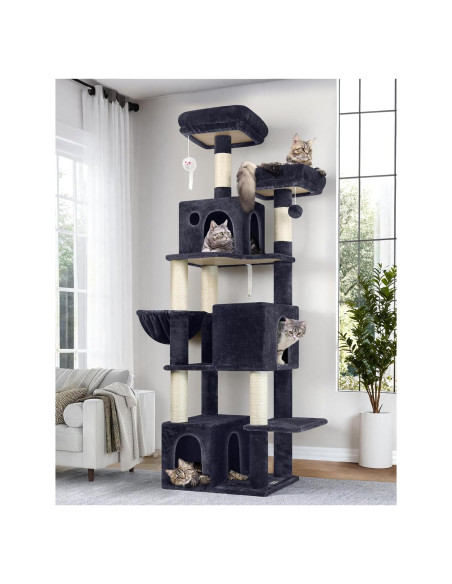 Árbol para Gatos Globlazer F71 180 cm Multi-Nivel Gris Oscuro