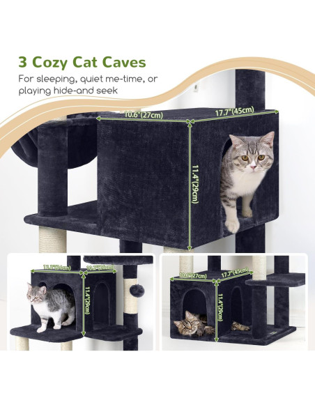 Árbol para Gatos Globlazer F71 180 cm Multi-Nivel Gris Oscuro