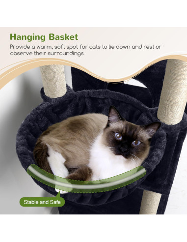 Árbol para Gatos Globlazer F71 180 cm Multi-Nivel Gris Oscuro