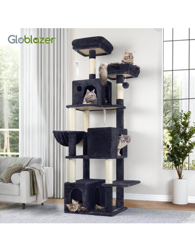 Árbol para Gatos Globlazer F71 180 cm Multi-Nivel Gris Oscuro
