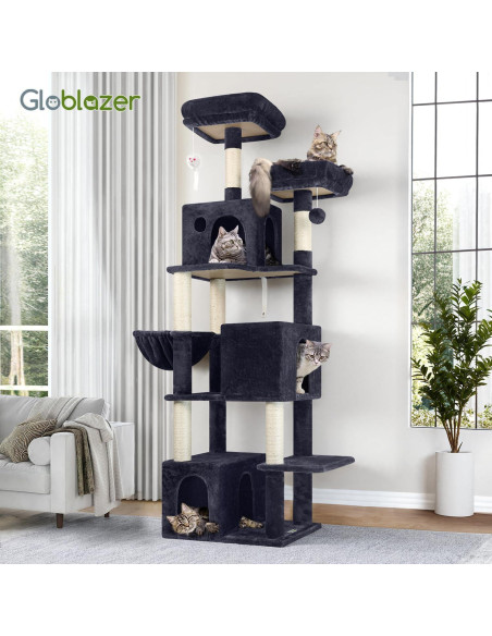 Árbol para Gatos Globlazer F71 180 cm Multi-Nivel Gris Oscuro
