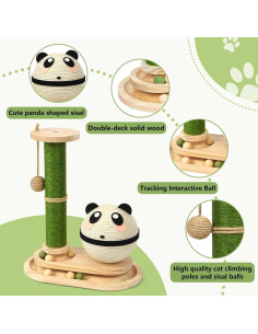 Poste Rascador para Gatos RAIN QUEEN con Juguetes y Bola Panda 2