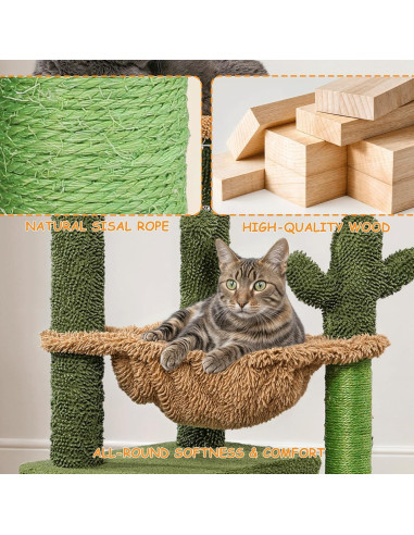 Árbol para Gatos Colección Athena Verde 85.1 cm con Rascador