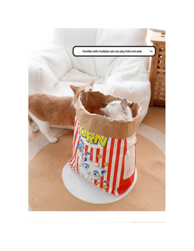 Juguete Interactivo para Gatos HYMOZURA Cueva Plegable 75.2x35 cm