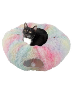 Túnel para Gatos PETMAKER 91x91cm con Cama y Juguetes