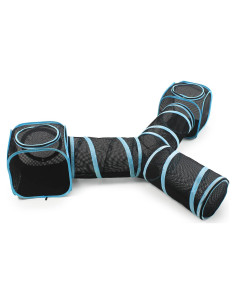 Parque de Juegos para Gatos INTURN - 2 Cubos + Túnel 3 Vías