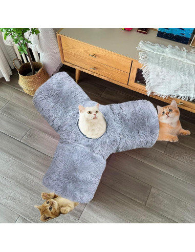 Túnel Colapsable para Gatos Mabaytir Gris Suave 81.5x62.7 cm