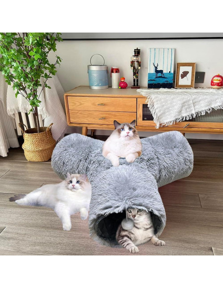 Túnel Colapsable para Gatos Mabaytir Gris Suave 81.5x62.7 cm