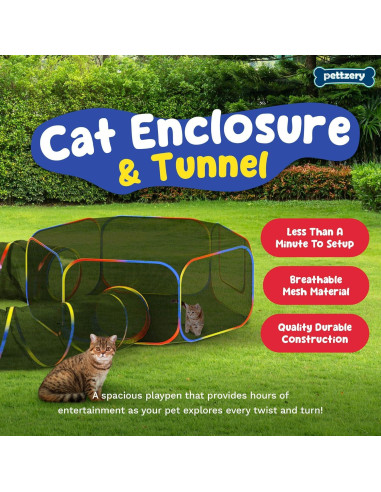 Recinto para Gatos al Aire Libre Paettzery 119x119cm Portátil