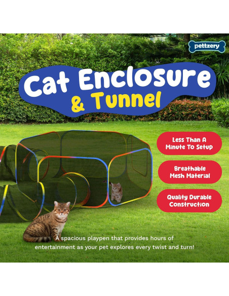 Recinto para Gatos al Aire Libre Paettzery 119x119cm Portátil