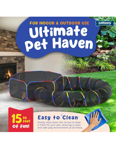 Recinto para Gatos al Aire Libre Paettzery 119x119cm Portátil