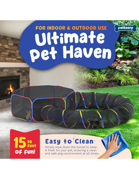 Recinto para Gatos al Aire Libre Paettzery 119x119cm Portátil