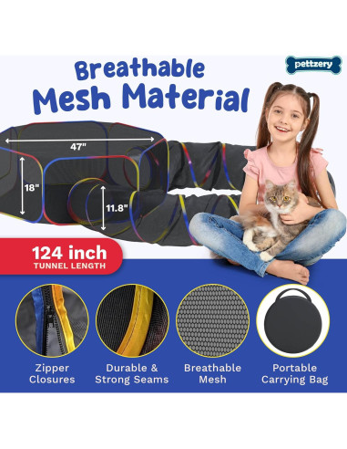 Recinto para Gatos al Aire Libre Paettzery 119x119cm Portátil