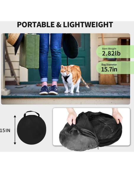 Catio para Gatos Rest-Eazzzy Negro con Túnel y Bolsa 2.79 m Catio para Gatos Rest-Eazzzy Negro con Túnel y Bolsa 2.79 m