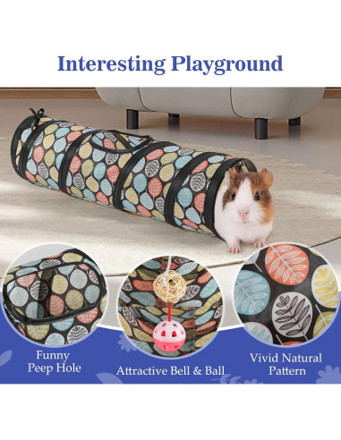 Túnel para Mascotas Pequeñas Pawaboo 60cm con Campana y Bolas