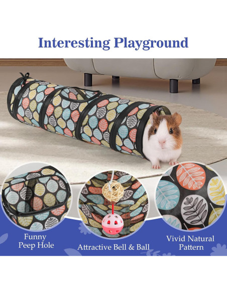 Túnel para Mascotas Pequeñas Pawaboo 60cm con Campana y Bolas