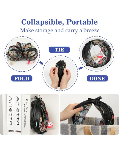 Túnel para Mascotas Pequeñas Pawaboo 60cm con Campana y Bolas