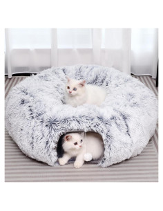 Túnel de Gato Multifuncional YUYAFN con Cama Gris 81x81cm